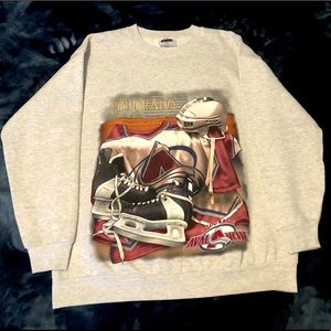 Vintage Colorado Avalanche Crewneck Sweatshirt size large. GO AVS